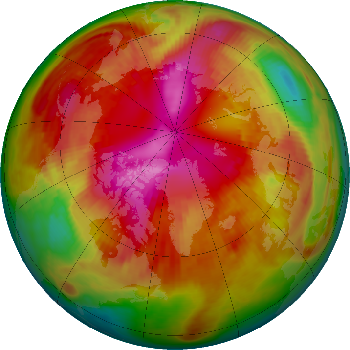 Arctic ozone map for 25 February 1979